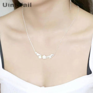 Uini-Tail hot 925 Tibetan silver tree branches plum necklace female