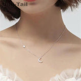 925 Tibetan Silver Wind Moon Stars Micro-Inlaid Necklace
