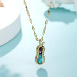 316L Stainless Steel Purple Crystal Zircon Bizarre Peanut Titanium Jewelry Neckl