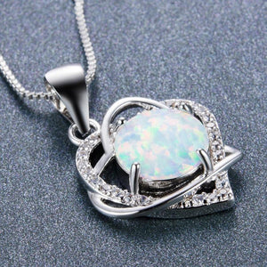 Heart Shape Opal Choker Necklace for Women