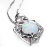 Heart Shape Opal Choker Necklace for Women