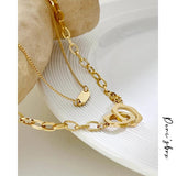 Peri'sBox Flower Pendant Necklace Stainless Steel Collar Necklaces for Women