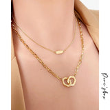 Peri'sBox Flower Pendant Necklace Stainless Steel Collar Necklaces for Women