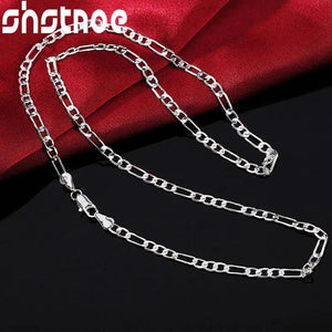 925 Silver 4mm Side Chain Necklace 16-30 Inch