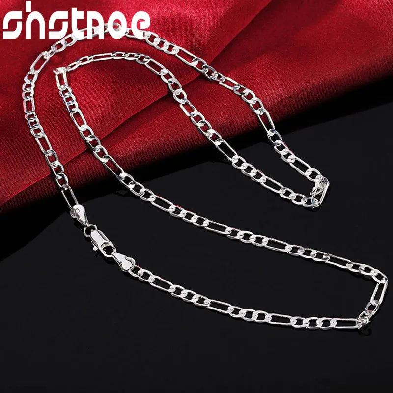925 Silver 4mm Side Chain Necklace 16-30 Inch