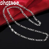 925 Silver 4mm Side Chain Necklace 16-30 Inch