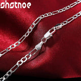 925 Silver 4mm Side Chain Necklace 16-30 Inch
