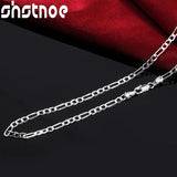 925 Silver 4mm Side Chain Necklace 16-30 Inch