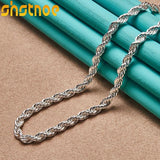 925 Silver 4mm Twisted Rope Chain Necklace for Man Women
