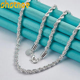 925 Silver 4mm Twisted Rope Chain Necklace for Man Women