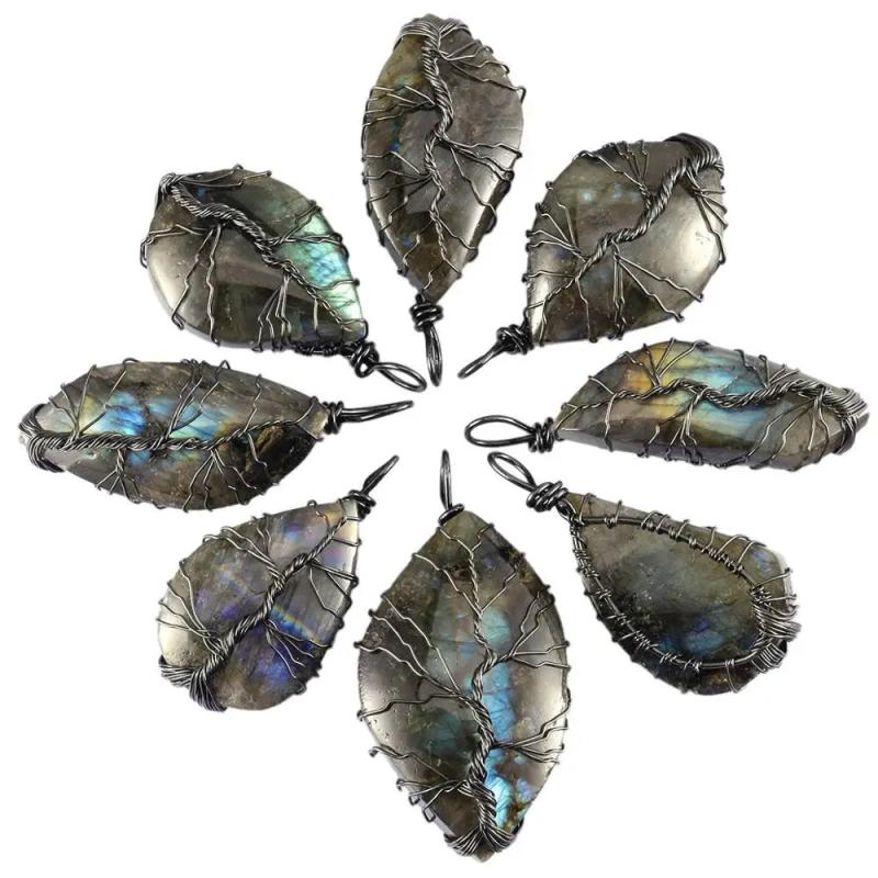 Labradorite Tree of Life Pendant for Necklace