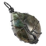Labradorite Tree of Life Pendant for Necklace
