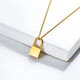 Peri'sBox Titanium Steel Lock Necklace for Women