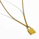 Peri'sBox Titanium Steel Lock Necklace for Women