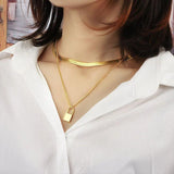 Peri'sBox Titanium Steel Lock Necklace for Women