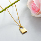 Peri'sBox Titanium Steel Lock Necklace for Women