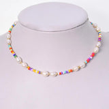 Bohemia Choker Multi-Color Beads Pearl Neck