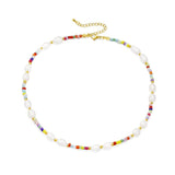 Bohemia Choker Multi-Color Beads Pearl Neck