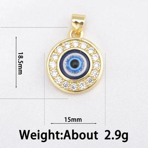 Copper Plated Pendants Enamel Turkey Greece Evil Eye Charms