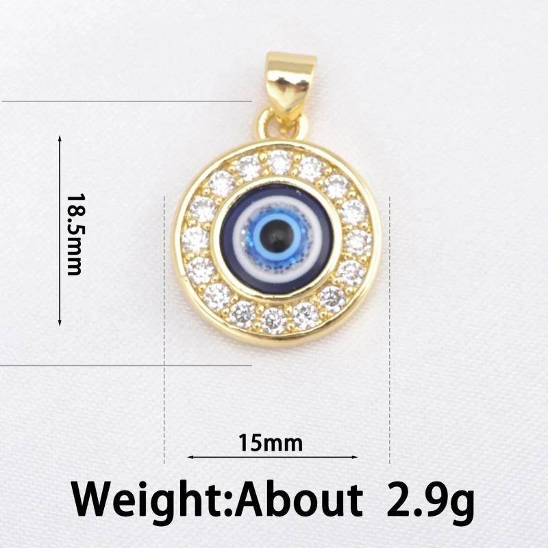Copper Plated Pendants Enamel Turkey Greece Evil Eye Charms