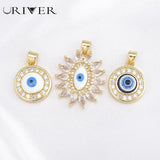 Copper Plated Pendants Enamel Turkey Greece Evil Eye Charms