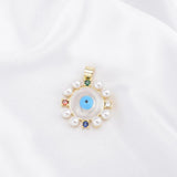 Copper Plated Pendants Enamel Turkey Greece Evil Eye Charms