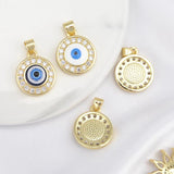 Copper Plated Pendants Enamel Turkey Greece Evil Eye Charms
