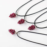 Garnet Stone Pendant Necklace Jewelry Rope Chain Choker