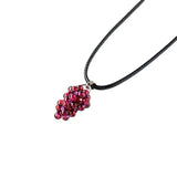 Garnet Stone Pendant Necklace Jewelry Rope Chain Choker