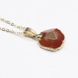 Reiki Chakra Stone Pendant Necklace Healing Quartz Flower Agate Crystal