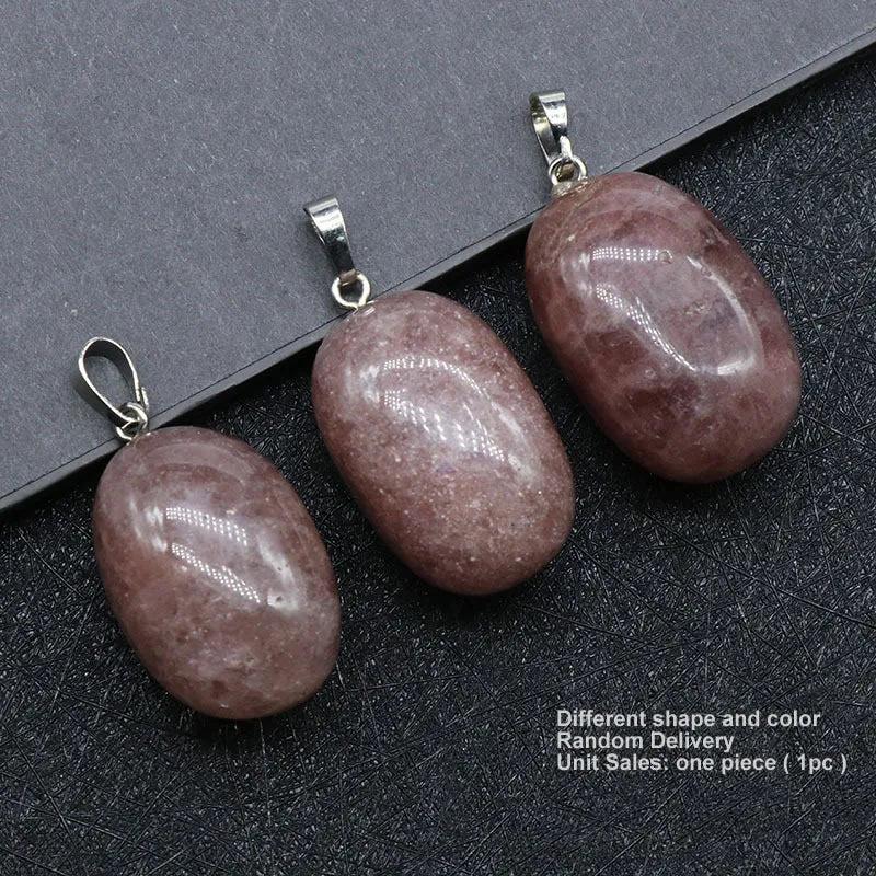Natural Stone Pendant Big Quartz Pendulum Necklace