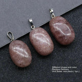 Natural Stone Pendant Big Quartz Pendulum Necklace