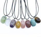 Natural Stone Pendant Big Quartz Pendulum Necklace