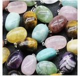 Natural Stone Pendant Big Quartz Pendulum Necklace