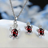 Silver Sea Tortoise Zircon Necklace for Women Girl
