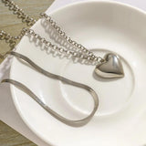 Layers Pendant Necklace Love Heart Choker Clavicle Statement Jewelry