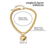 Layers Pendant Necklace Love Heart Choker Clavicle Statement Jewelry
