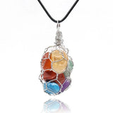 XSM 7 Chakras Reiki Crystal Pendant Necklace for Women