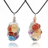 XSM 7 Chakras Reiki Crystal Pendant Necklace for Women