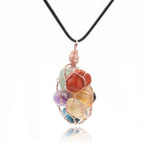 XSM 7 Chakras Reiki Crystal Pendant Necklace for Women
