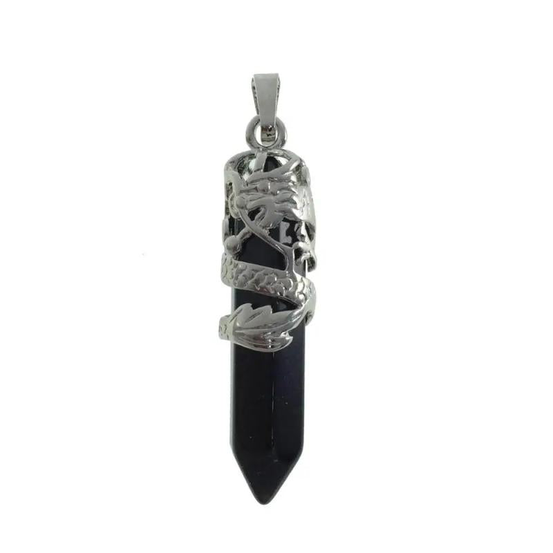 Dragon Pendants Hexagonal Pendulum Gem Stones Jewelry