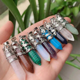Dragon Pendants Hexagonal Pendulum Gem Stones Jewelry
