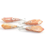 Irregular Crystal Pillar Pendant Silver Wire Raw Mineral Quartz Pendulum