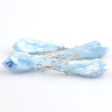 Irregular Crystal Pillar Pendant Silver Wire Raw Mineral Quartz Pendulum
