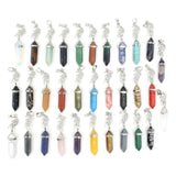 Hexagonal Pointed Amethysts Quartz Pendant Necklace