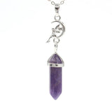 Hexagonal Pointed Amethysts Quartz Pendant Necklace
