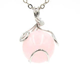 Wire Wrapped Pink Quartz Pendant for Necklace Making