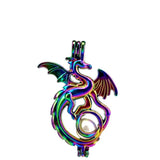 10PCS Dragon Pearl Cage Locket Aromatherapy Diffuser Pendants