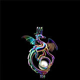 10PCS Dragon Pearl Cage Locket Aromatherapy Diffuser Pendants