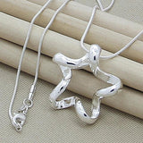 925 Silver Star Snake Chain Necklace 16-30 Inch